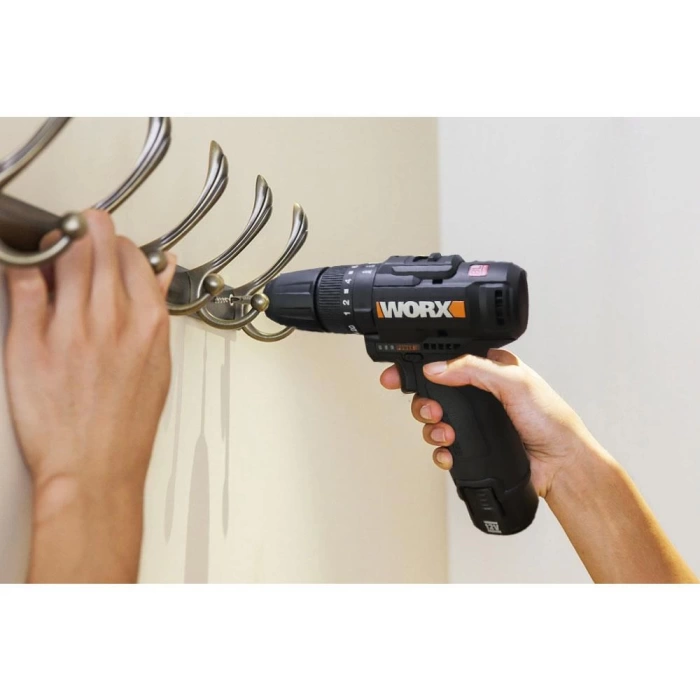 WORX WX121 12Volt/2.0Ah Li-ion Çift Akülü Kömürsüz Profesyonel Şarjlı Darbeli Matkap + 5 Parça Aksesuar