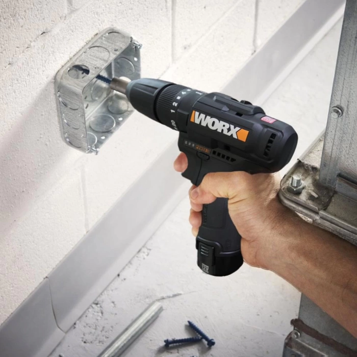 WORX WX121 12Volt/2.0Ah Li-ion Çift Akülü Kömürsüz Profesyonel Şarjlı Darbeli Matkap + 5 Parça Aksesuar