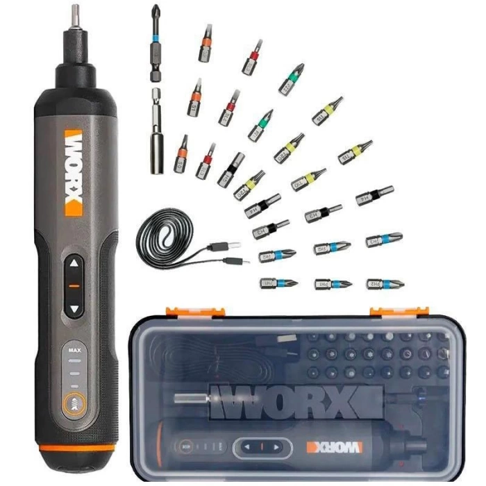 WORX WX240 4Volt/1.5Ah. Li-ion Akıllı Şarjlı Tornavida + 26 adet Bits Uç