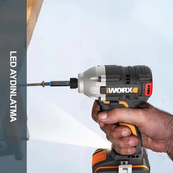 WORX WX261.9C 20Volt/2.0Ah Li-ion Tek Akülü 260Nm Kömürsüz Profesyonel Darbeli Tornavida