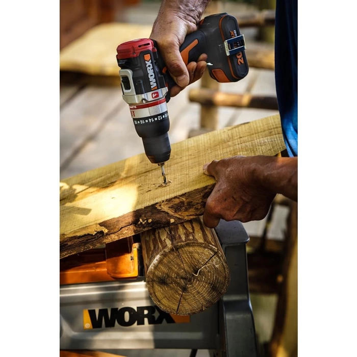 WORX WX354.9 20Volt Kömürsüz Profesyonel Darbeli Şarjlı Matkap (Akü Dahil Değildir)