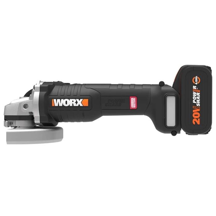 WORX WX813 20Volt 4.0Ah. Li-ion Tek Akülü 115mm Kömürsüz Profesyonel Şarjlı Avuç Taşlama