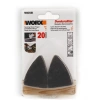 WORX WA2121 Çok Amaçlı Raspalama Makinası İçin 34x34mm 20Adet 80Kum Cırtlı Universal Parmak Zımpara Kâğıdı