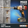 WORX WX354.1 20Volt/4.0/2.0 Ah. Li-ion Çift Akülü Kömürsüz Profesyonel Darbeli Şarjlı Matkap