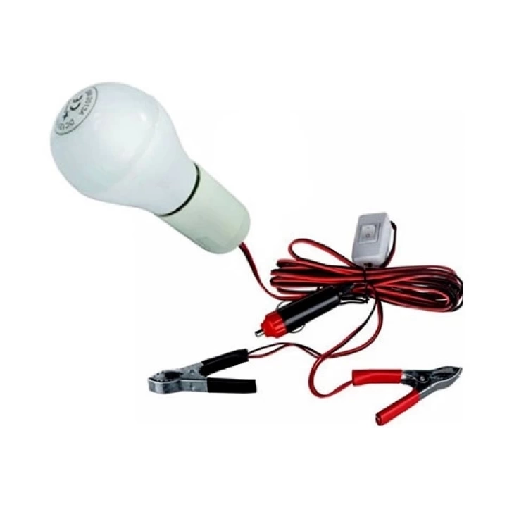 12 Volt  Çok Amaçlı Oto Seyyar Lamba Fişli Ve Kıskaçlı