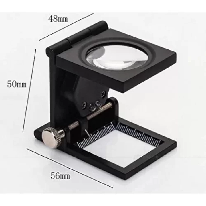 28x28 Mm Katlanır Sayaçlı Metal Lüp, 2 Led Işıklı Büyüteç Tekstil Th9005a