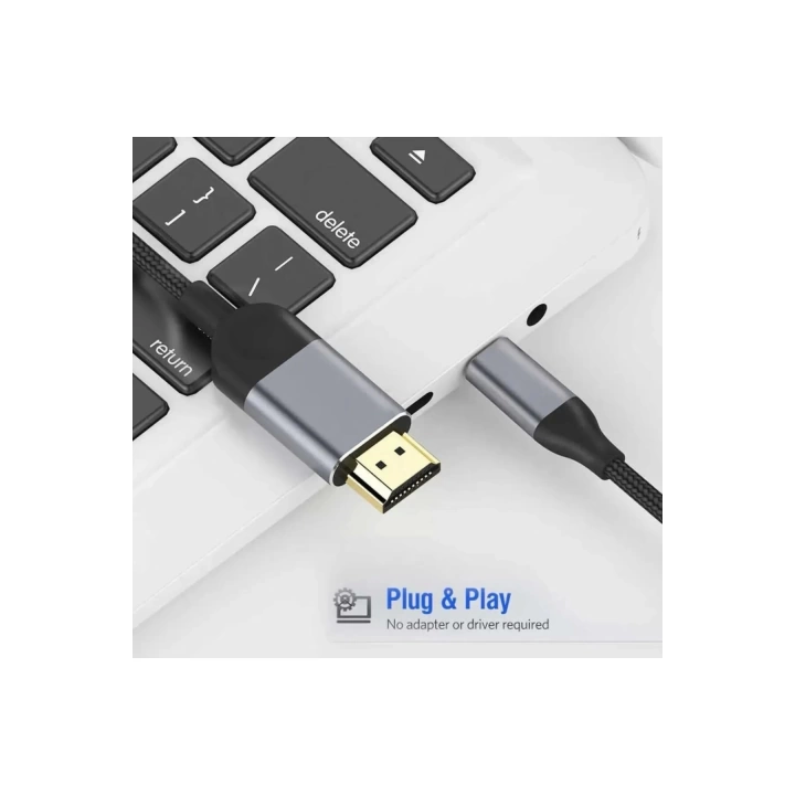 3 Metre 8 Gbps Hız 4k/30 Hz Type C To Hdmı Çevirici Dönüştürücü Tv Telefon Pc Hasır Bağlantı Kablosu