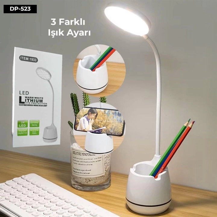 3 Modlu Kıvrımlı Bükülebilir Masa Lambası