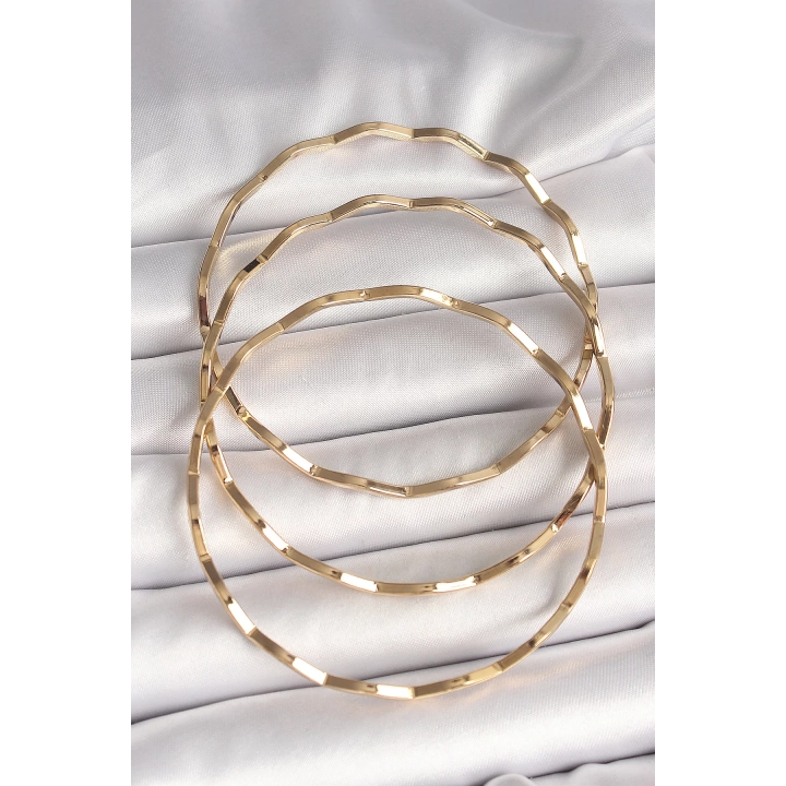 316L Çelik Gold Renk Ajda Model Kadın Bileklik - TJ-BB6877