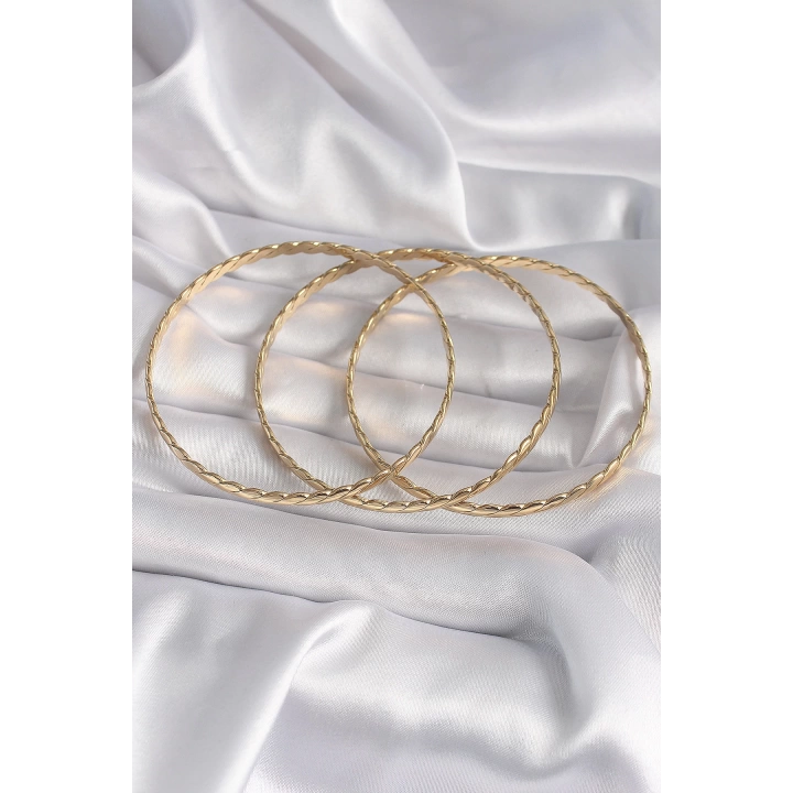 316L Çelik Gold Renk Burma Ajda Model Kadın Bileklik - TJ-BB6484