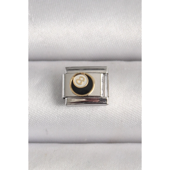 316L Çelik Gümüş Renk 8 Ball İşlemeli Nomination Charm - TJ-BC1209