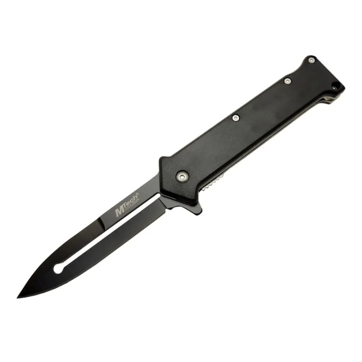 4 35bk Siyah Bas - Çek Kamp Çakı 20cm- Otomatik, Kemerlikli