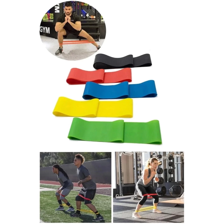5 Li Set Aerobik Bandı Fitness Egzersiz Plates Direnç Lastiği Crossfit Kas Germe Ve Jimnastik Seti