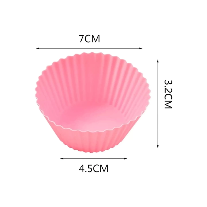 6 Adet Yıkanabilir Mini Tırtıklı Muffin Kalıbı- Ribanalı Kek-cupcake- Renkli Hamur Işi Kabı