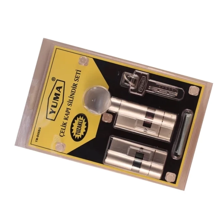 68mm Mandallı Çelik Kapı Tuzaklı Barel Seti - Sarı