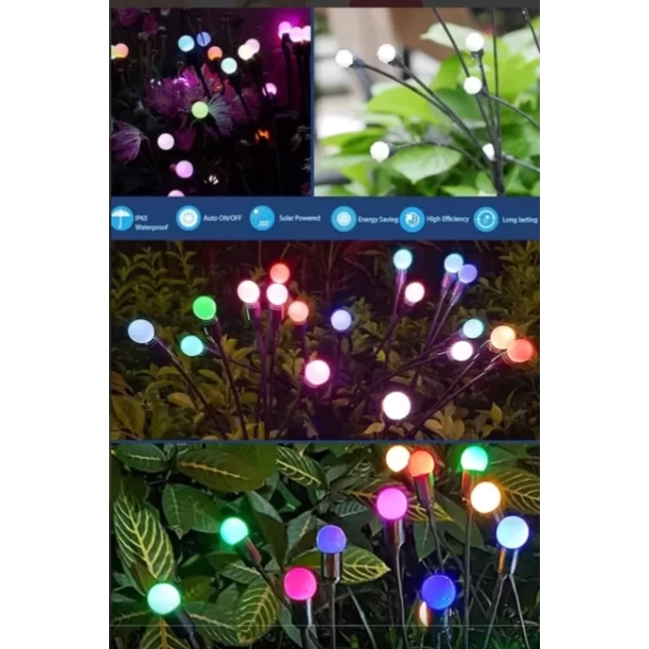 8 Ledli Güneş Enerjili Bahçe Çiti Aydınlatma Lamba (renkli)