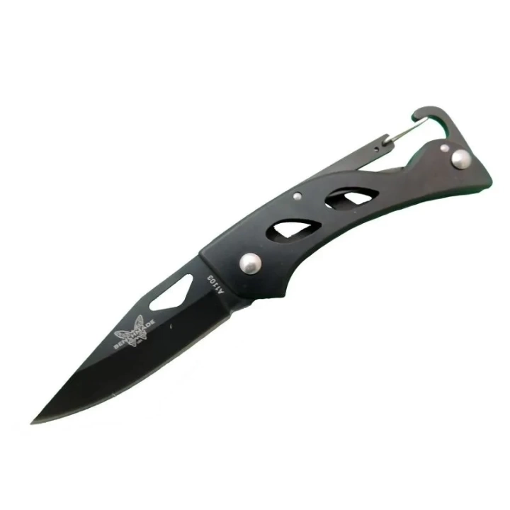 A1103b Siyah Kamp Çakı 15 Cm - Kancalı Metal Saplı