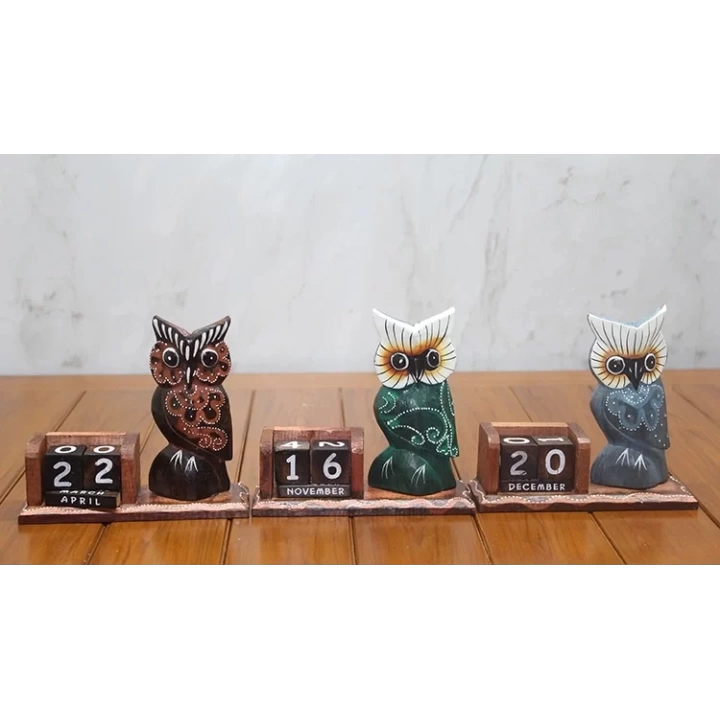 Ahşap Baykuş Takvim Polos-14