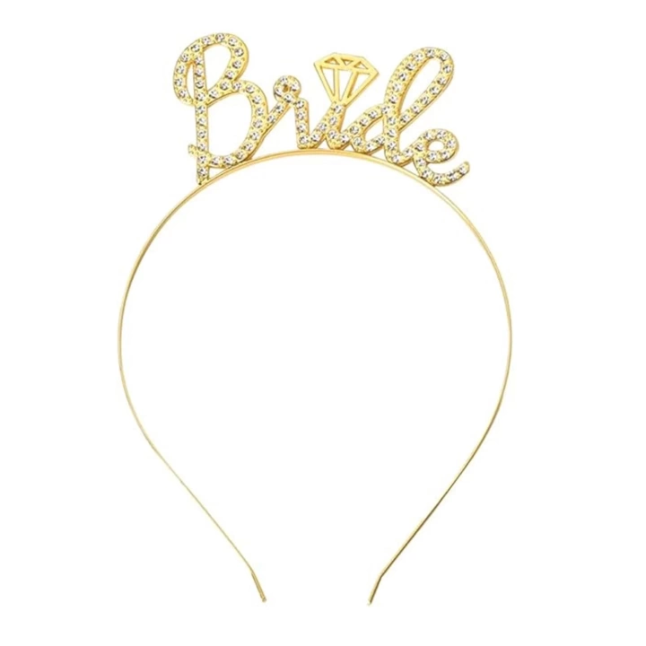 Altın Renkli Taşlı “bride” Gelin Tacı – El Yazısı Yazı Tipiyle