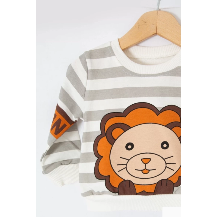 Aslan Desenli 2li % 100 Pamuk Erkek Bebek Takımı