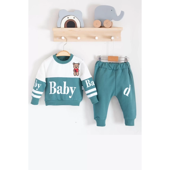 Baby Desenli 2li % 100 Pamuk Erkek Bebek Takımı