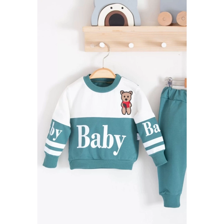 Baby Desenli 2li % 100 Pamuk Erkek Bebek Takımı