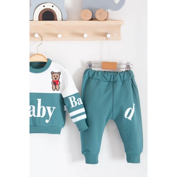 Baby Desenli 2li % 100 Pamuk Erkek Bebek Takımı