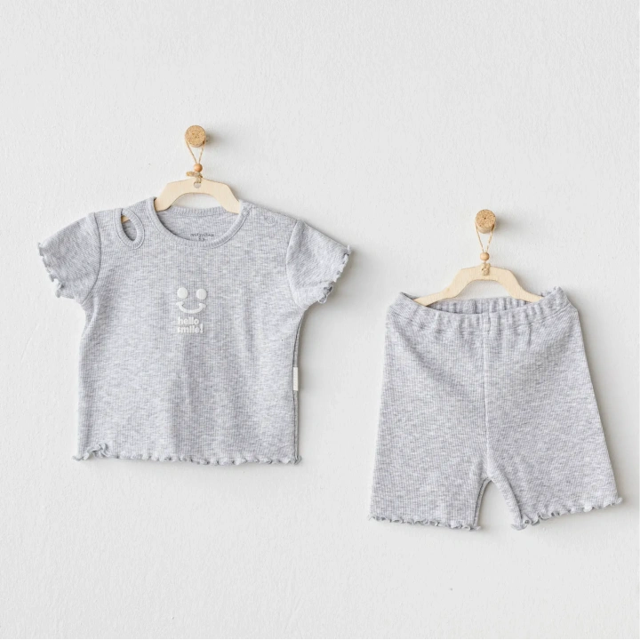 Basic 2li Takım Grey Melange