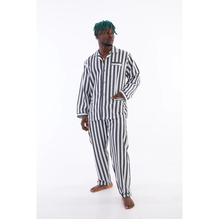 Beruflic 4007 Uzun Kol Çizgili Gaffur Erkek  Pijama Takım