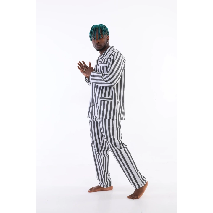 Beruflic 4007 Uzun Kol Çizgili Gaffur Erkek  Pijama Takım