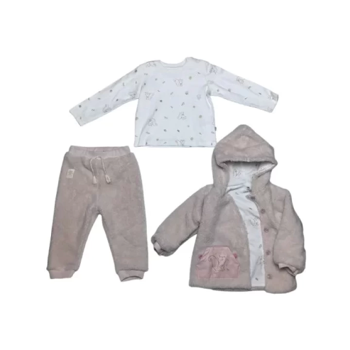 Bibaby Pretty Moments 3lü Bebe Takım 73339 Ecru Pink
