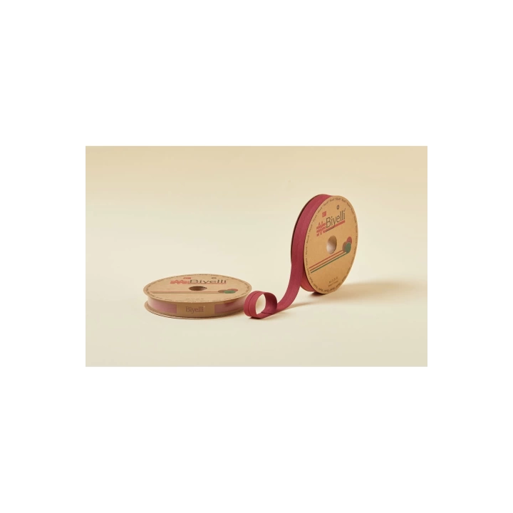 Biye Koton Katlı D04 Bordo 2 cm 25 Metre %65 Koton %35 Polyester