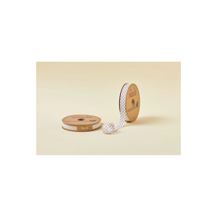Biye Puanlı Katlı B09 Kahverengi 2 cm 25 Metre %65 Koton %35 Polyester