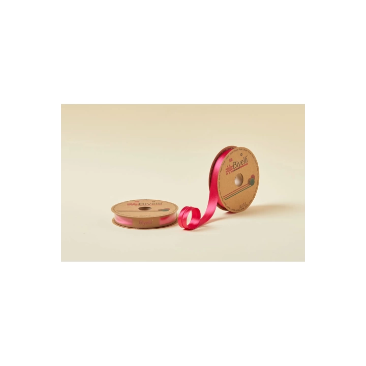 Biye Saten Katlı 008 Fuşya 2 cm 25 Metre %100 Polyester