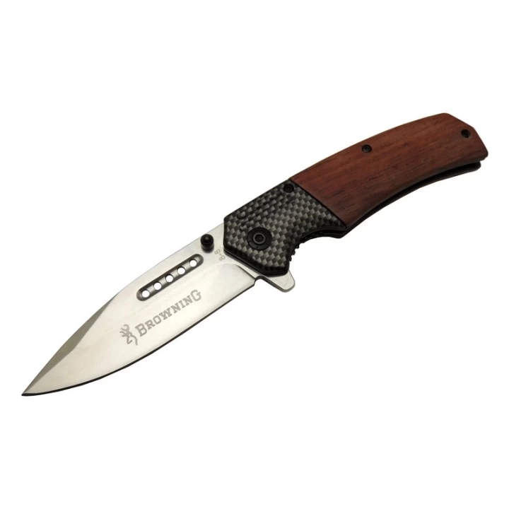 Browning 8-8 Kahverengi Kamp Çakı 20cm - Yarı Otomatik, Ahşap Sap