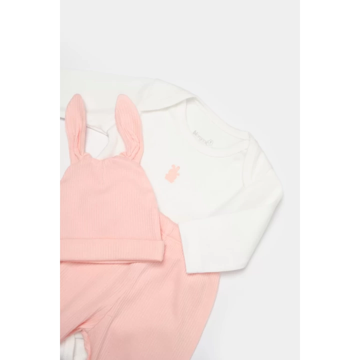 Bunny 3lü Bebek Takım  Pembe