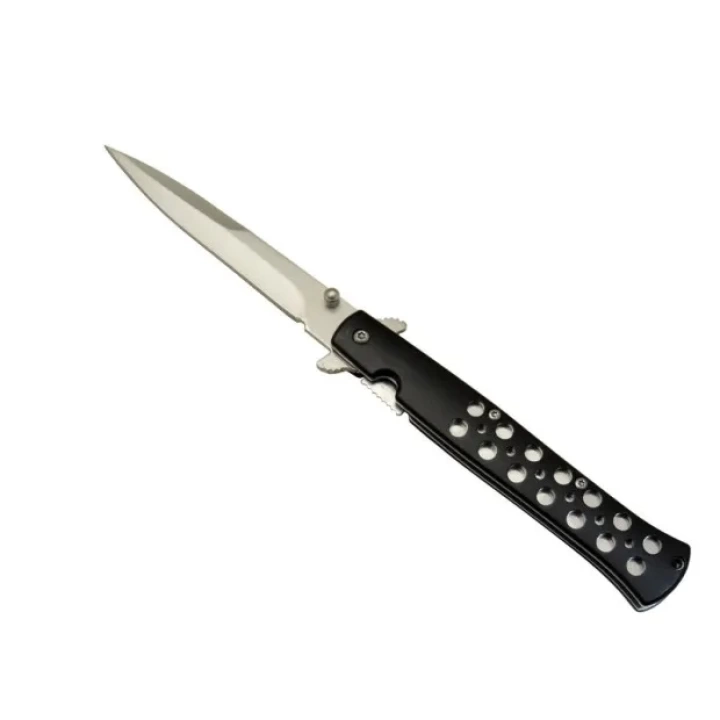 Çakı Metal Siyah 22,5 Cm Yarı Otomatik , Kemerlikli