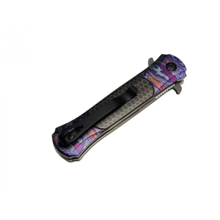 Çakı Mor 22 Cm Yarı Otomatik , Kemerlikli