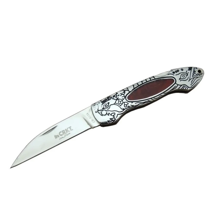 Cr 0124 Rd Kamp Çakı 20 Cm - Metal Desenli Sap, Kılıflı, Kutulu