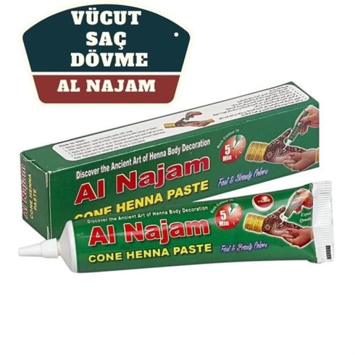 DKTT Al Najam Kırmızı Vücut Saç Dövme Hint Kınası