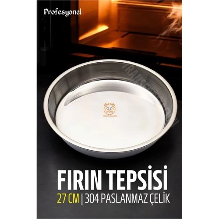 DKTT Çelik Fırın Tepsisi 27 cm 304 Paslanmaz Çelik