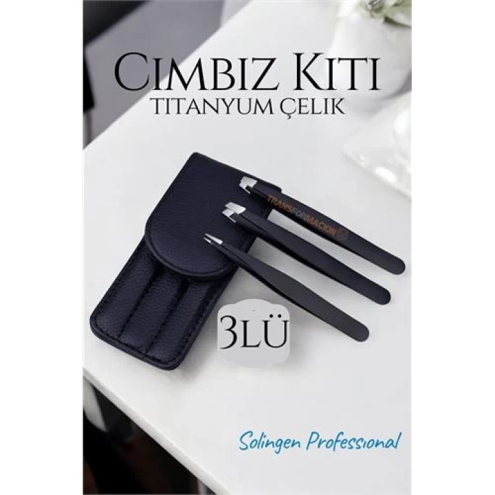 DKTT Cımbız Kiti Deri Kılıflı Titanyum Çelik Solingen