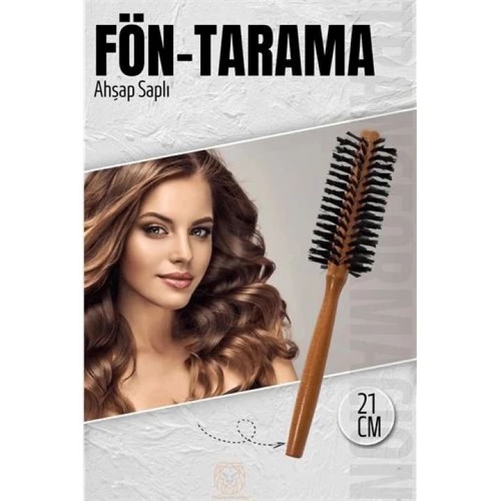 DKTT Fön Fırçası Ahşap Saplı Fön Ve Tarama Fırçası