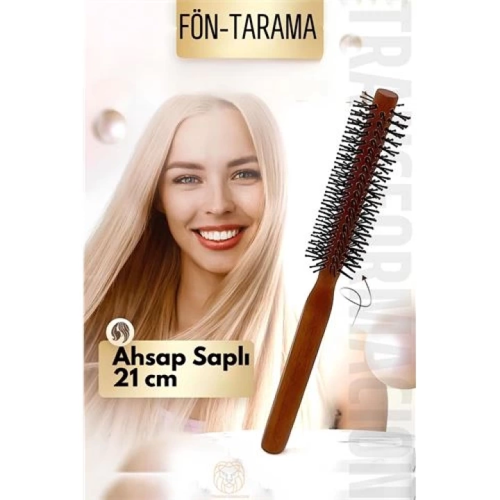 DKTT Fön Fırçası Ahşap Saplı Tarama Fırçası