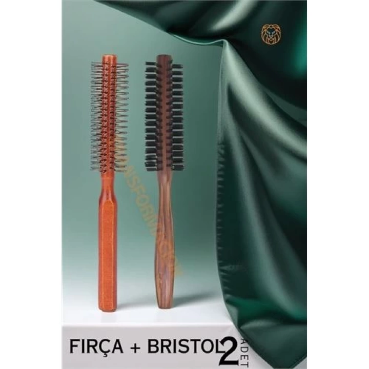 DKTT Fön ve Tarama Fırçası Ahşap 2 li SET