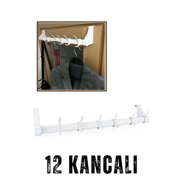 DKTT Kapı Arkası Askı 12 Kancalı Tüm Kapılara Uyumluluk