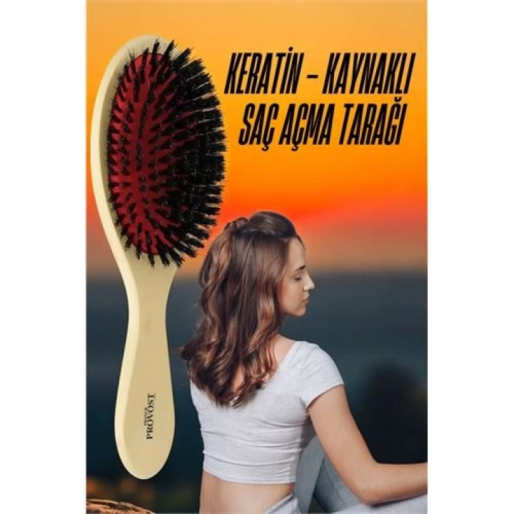DKTT Keratin Mikro Kaynak Saç Açma Fırçası Sağlıklı Ahşap
