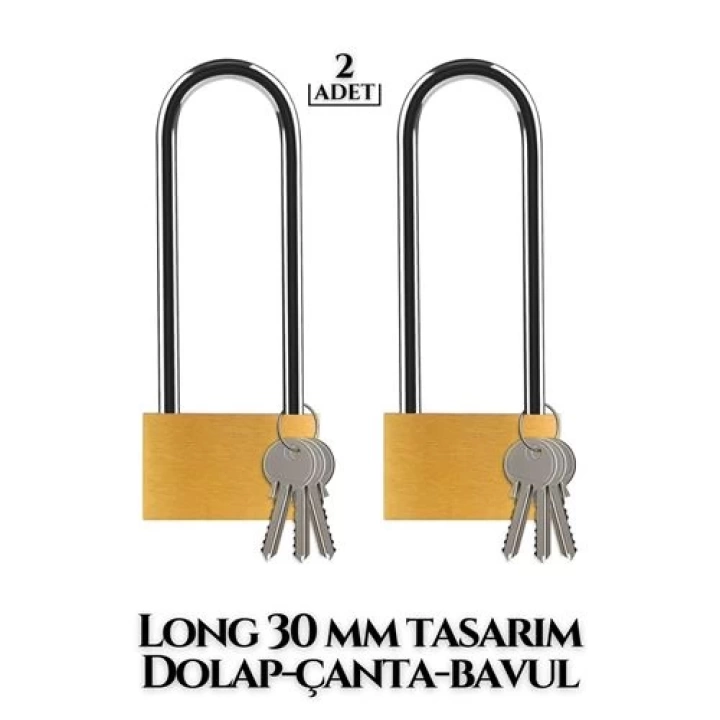 DKTT Long 30 mm Dolap Çanta Bavul Kilidi 2 ADET