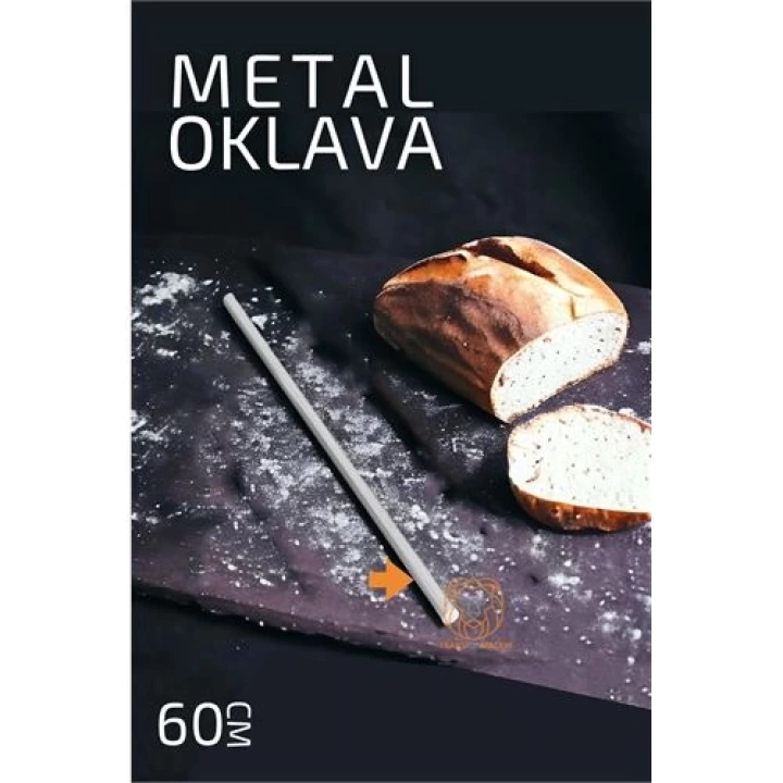 DKTT Metal Oklava 60 cm Hamur Açma Oklavası
