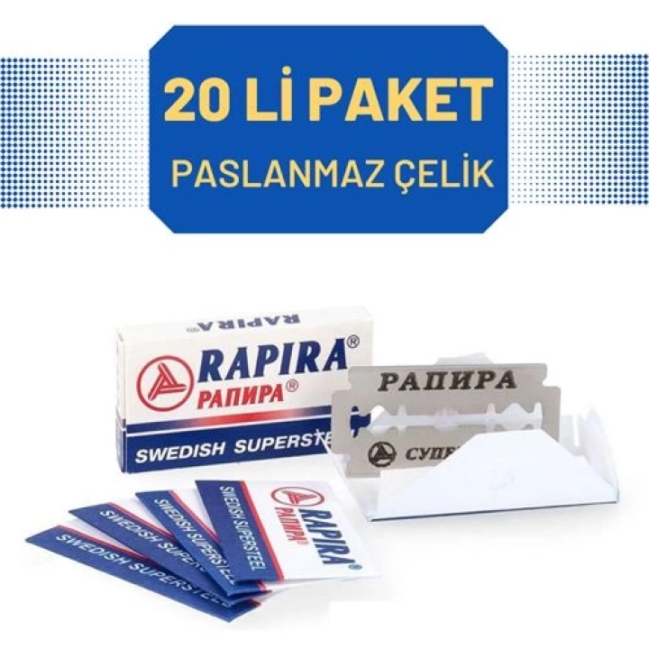 DKTT Rapira 20 Adet Çelik Tıraş Jileti